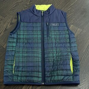 Vineyard Vines Blue and Green Plaid Kids Vest